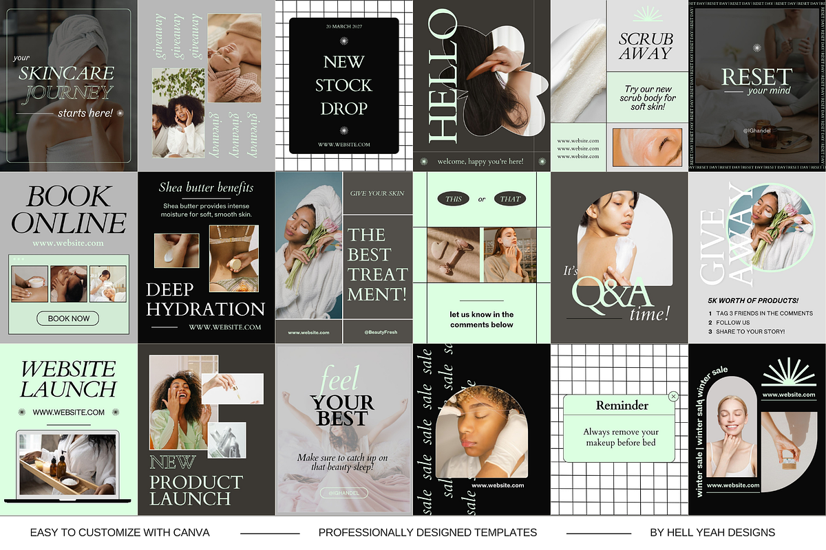 Wellness Instagram Post Templates, a Social Media Template by Hell Yeah Designs (Photo 5 of 8)