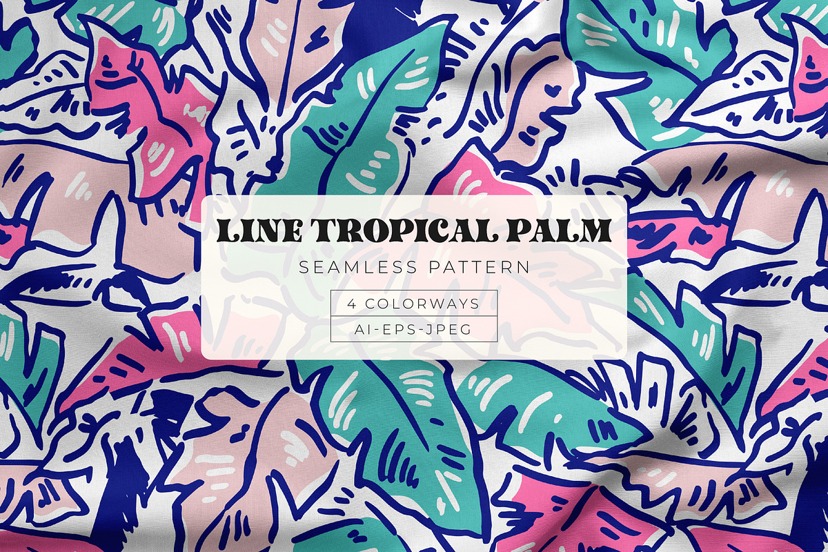 Tropical Hand Drawn, Palm Prints, a Pattern Graphic by ASTUDIO (Photo 1 of 7)