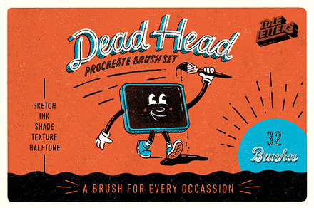 Dead Head Procreate Brush Set, a Brush Add-On by Idle Letters
