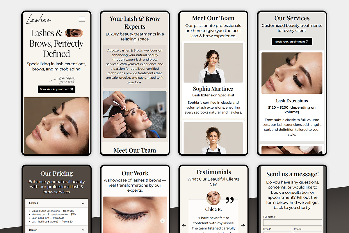 Eyelashes Salon Wix Studio Website preview 7