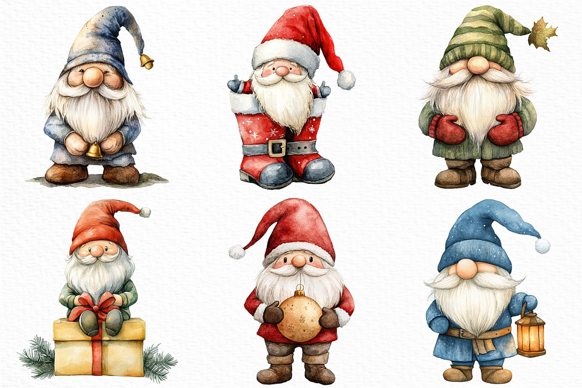 Christmas Gnome Sublimation Clipart, an Illustration by Craft Nest (Photo 5 of 6)