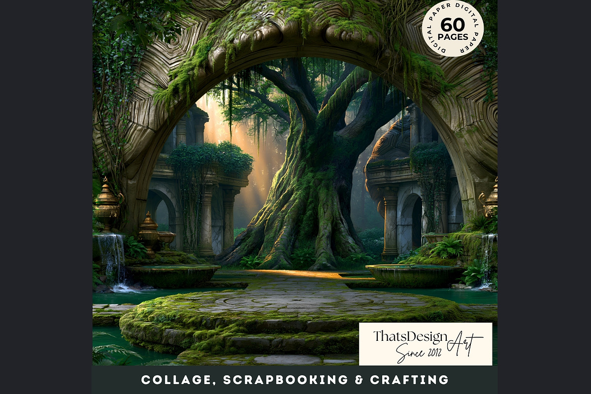 Crystal Beast Realms Backdrops, a Decorative Illustration by ThatsDesignArt (Photo 4 of 15)