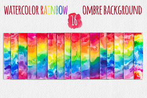 Rainbow Watercolor Texture Set