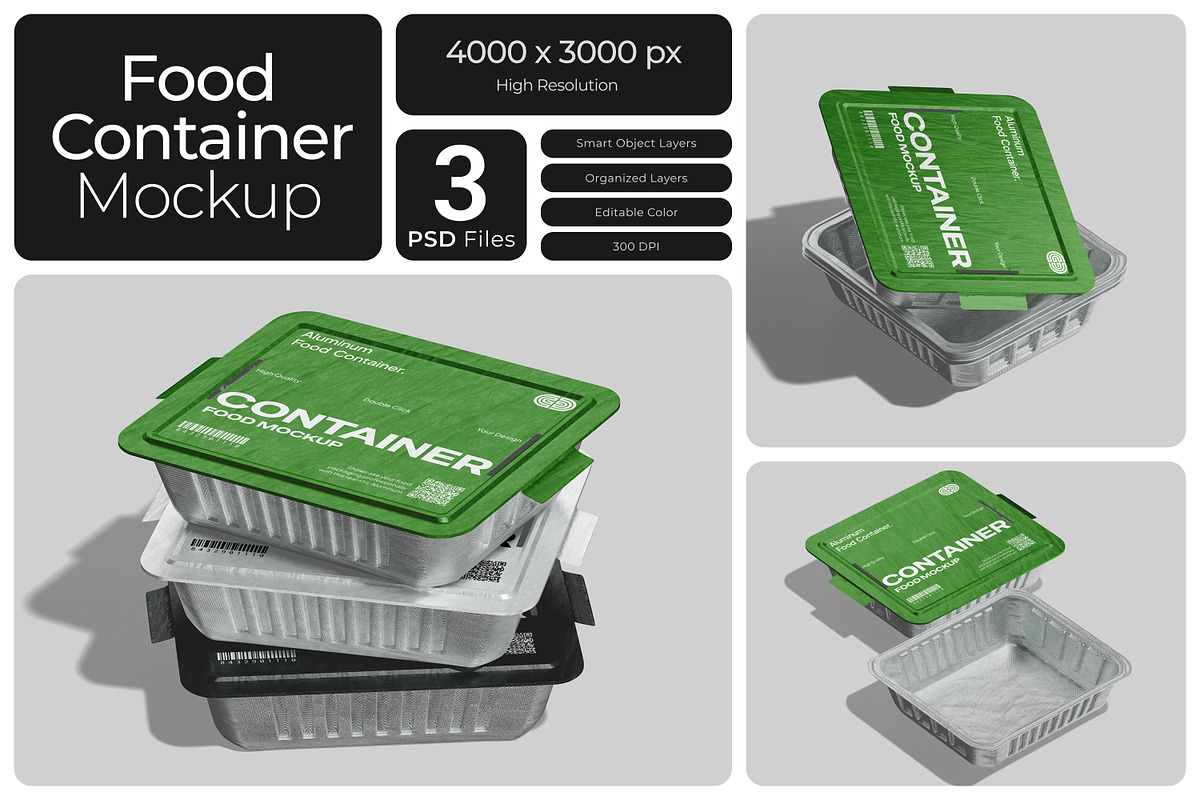 Aluminum Food Container Mockup, a Cups & Container Mockup by Bartama Graphic (Photo 1 of 5)