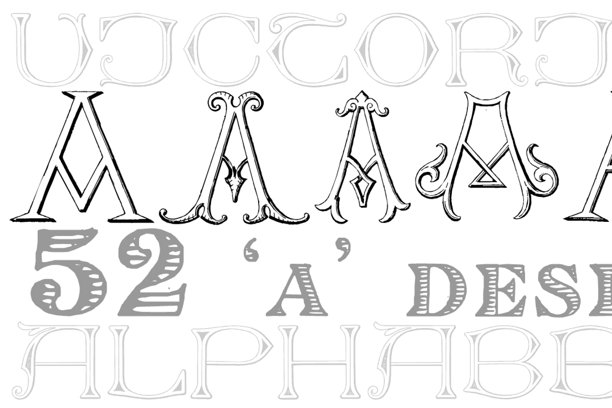 Victorian Alphabets PACK 19 FONTS !!, a Blackletter Font by Intellecta Design (Photo 15 of 48)