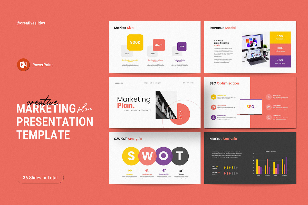 Marketing Plan PowerPoint Template, a Marketing Template by CreativeSlides (Photo 1 of 6)