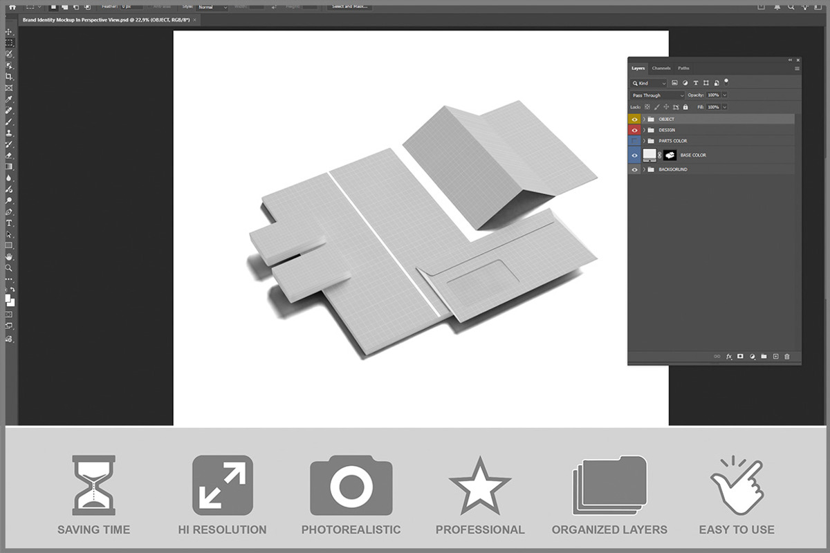 Brand Identity Perspective View PSD, a Product Mockup by Bruno's Shop (Photo 2 of 3)