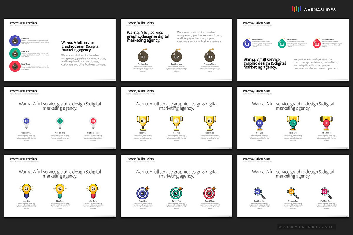 3 Bullet Points PowerPoint Templates, a Presentation Template by Warna Works (Photo 14 of 24)