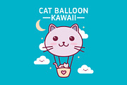 Cat Balloon T-shirt Design, an Animal Illustration by vectorwithin (Thumbnail 3 of 3)