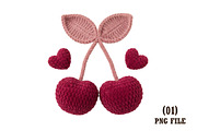 Faux Crochet Valentines Day Cherry, an Illustration by DreamArtGraphic (Thumbnail 1 of 6)