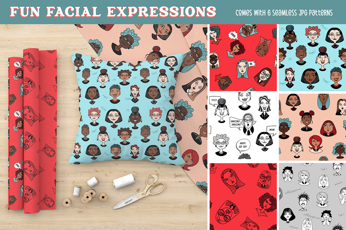 Fun Facial Expressions Vectors PNG, an Illustration by SLS Lines (Photo 4 of 9)