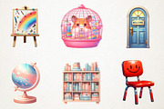 Back To School Classroom Clipart, an Illustration by RobertsArt (Thumbnail 2 of 7)