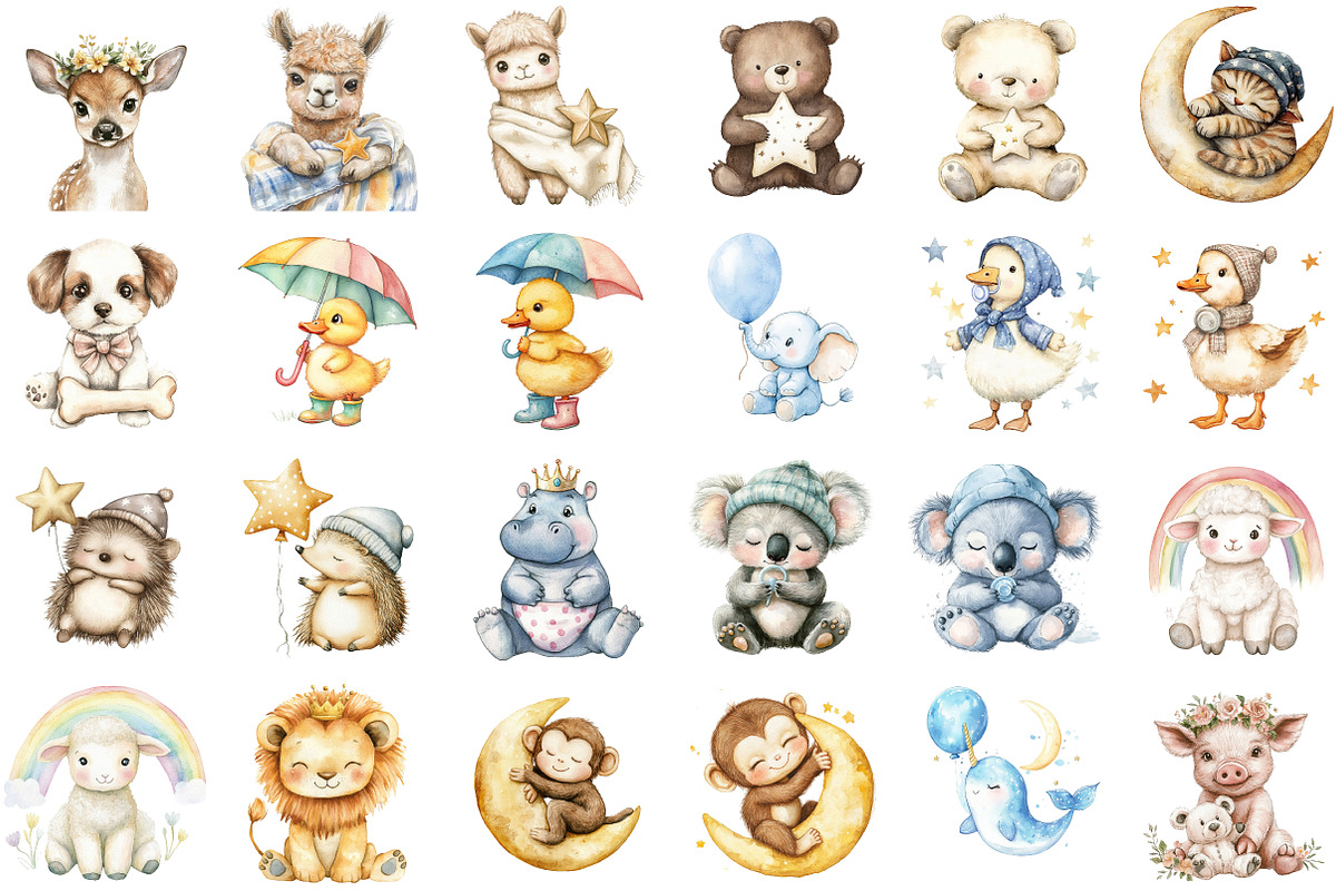 Baby Animal Nursery Sublimation Clip, an Illustration by Sublimation Artist (Photo 2 of 6)