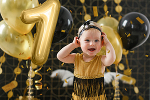 Foil Number Balloons Photo Overlays