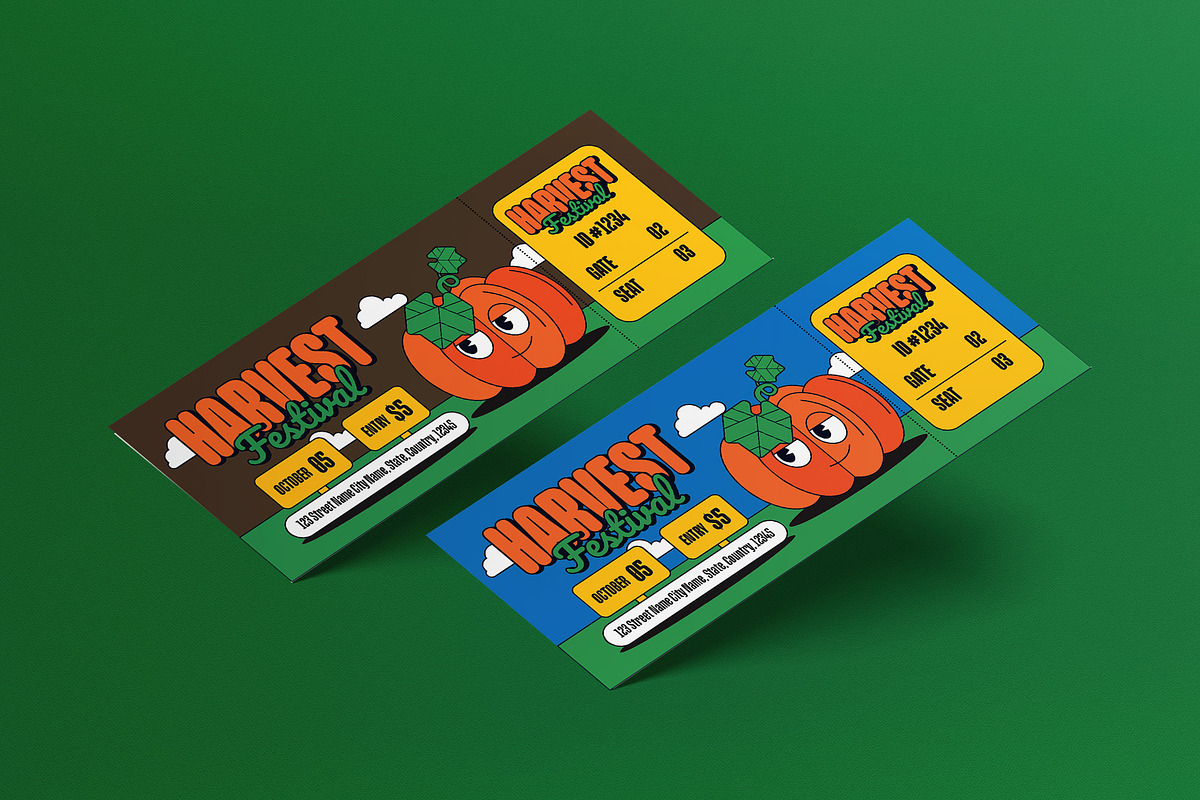 Harvest Festival Ticket, a Card Template by graphicook (Photo 1 of 3)