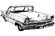 Classic American Vintage Car Drawing, an Illustration by Doggy Days (Thumbnail 4 of 9)