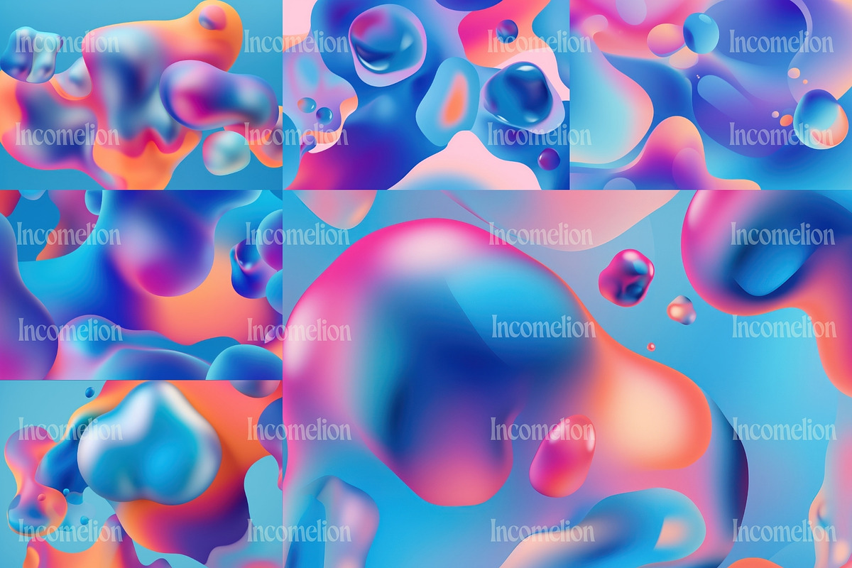 18 Biomorphic Bubble Wallpapers, a Wallpaper Graphic by Incomelion (Photo 3 of 6)