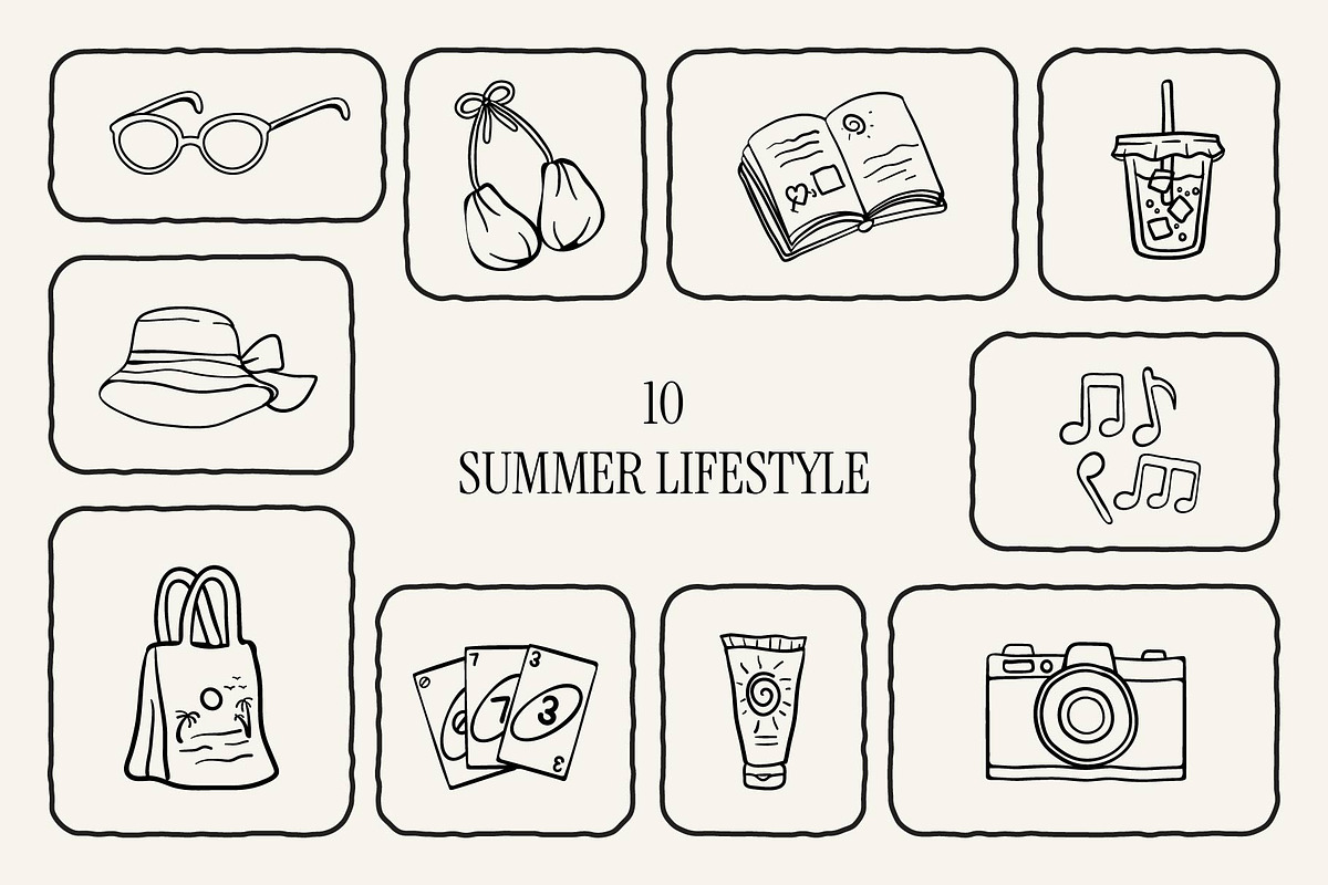 Tropical Doodle - Hand-Drawn Set, a Seasonal Illustration by Invisual Studio (Photo 7 of 13)