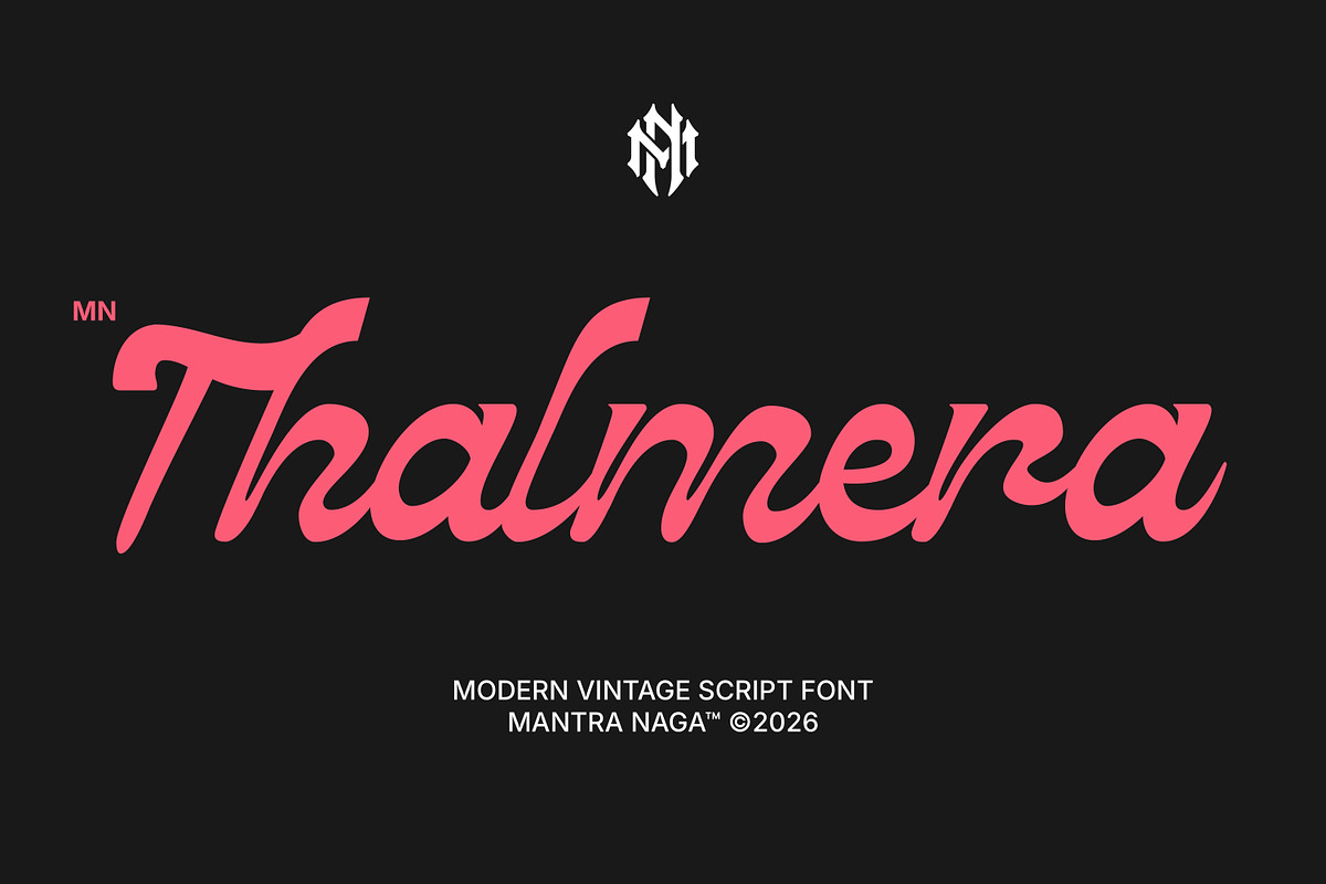 MN Thalmera - Vintage Script Serif, a Script Font by Mantra Naga (Photo 1 of 16)
