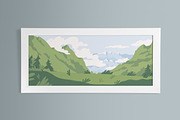 Panoramic mountain landscape, a Seasonal Illustration by Good Studio (Thumbnail 2 of 3)