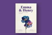 Bold Floral Wedding Invitation Card, an Invitation Template by Filip Studio (Thumbnail 1 of 2)