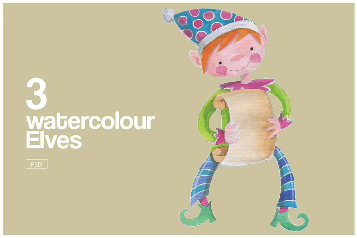 3 Watercolour Elves, an Illustration by paulopivato (Photo 3 of 4)