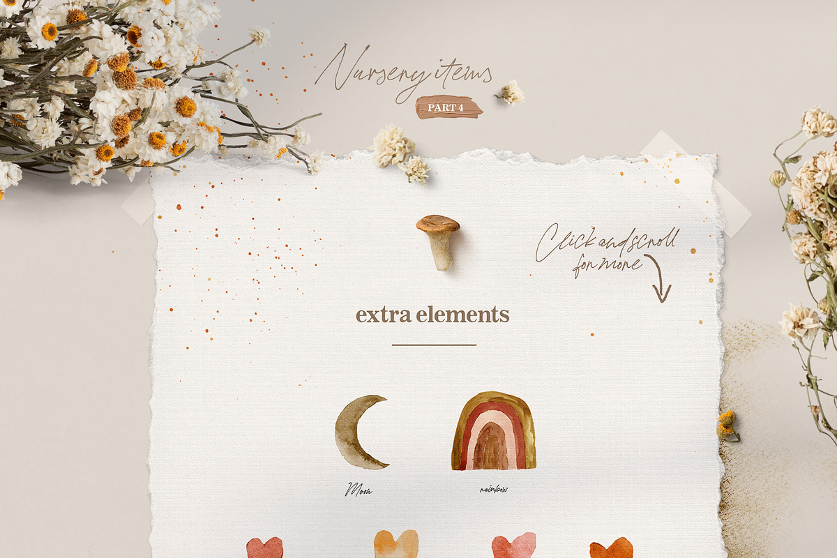 Scandi Nursery Watercolor Collection, a Texture Illustration by Creativeqube Design (Photo 6 of 18)