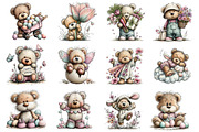 Whimsical Spring Teddy Bear Clipart, an Illustration by Dream Creation (Thumbnail 3 of 5)
