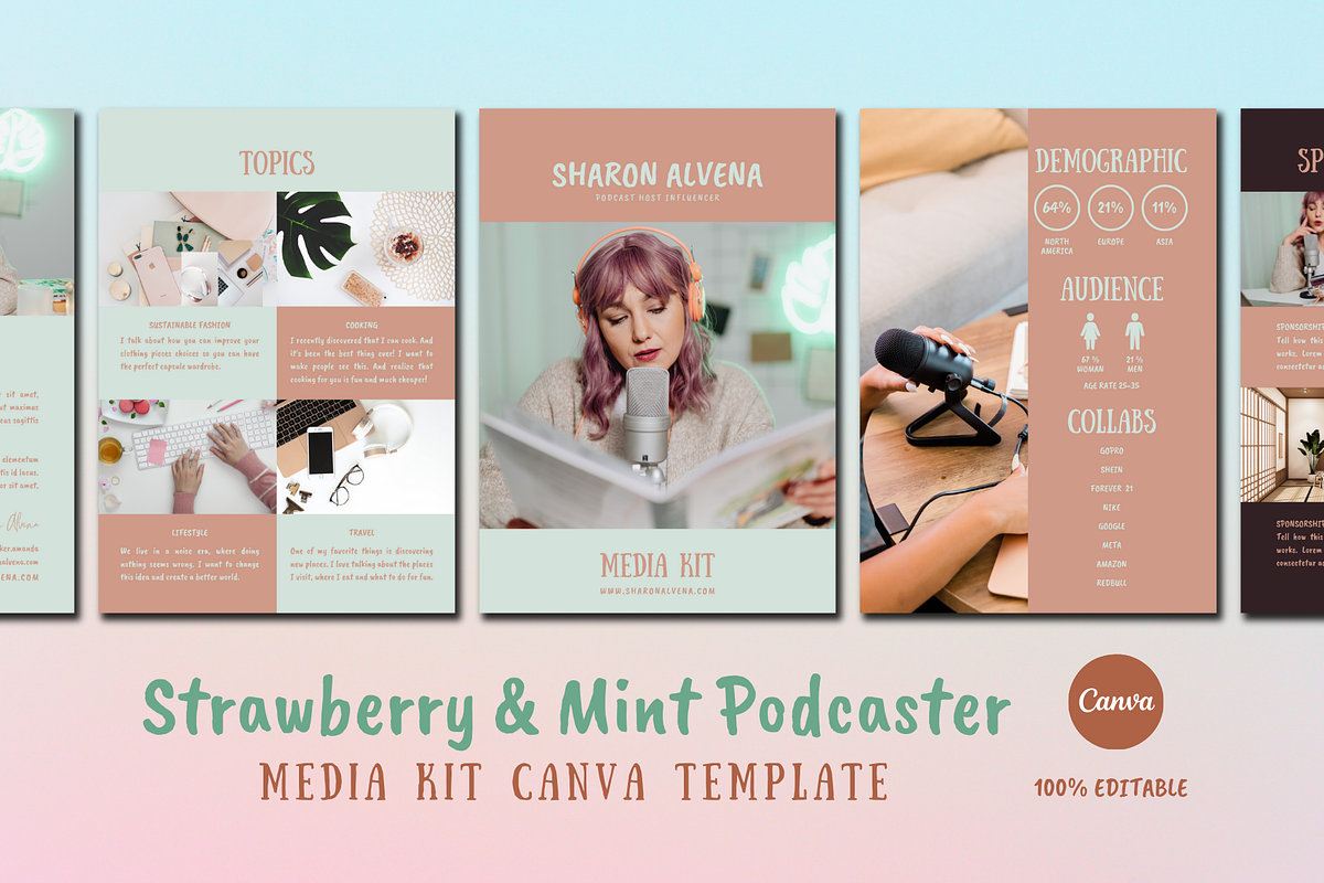 MEDIA KIT CANVA TEMPLATE, a Marketing Template by The Little Lily Studio