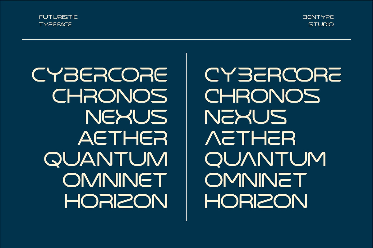 Yorcas - Futuristic Sans Typeface, a Sans Serif Font by Bentype Studio (Photo 5 of 6)
