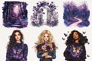 Magical Celestial Garden Clipart, an Illustration by NadiaTheronArt (Thumbnail 3 of 5)