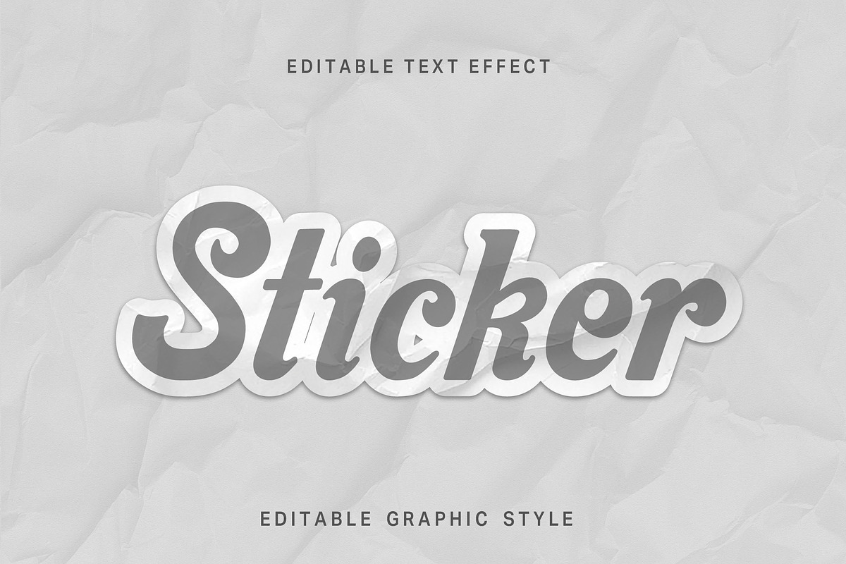 Paper Sticker Text Effect, a Templates & Theme by studiogstock (Photo 1 of 2)