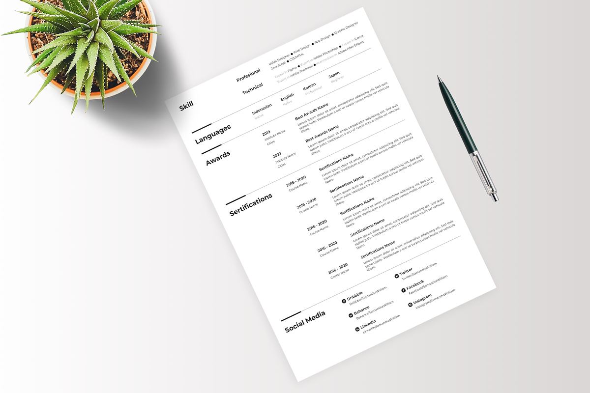 Professional Resume Template - CV, a Resume Template by Glücklich Studio (Photo 4 of 5)