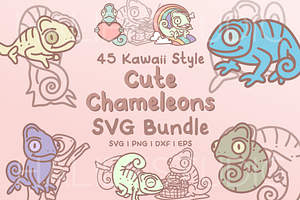 Chameleons SVG Illustrations