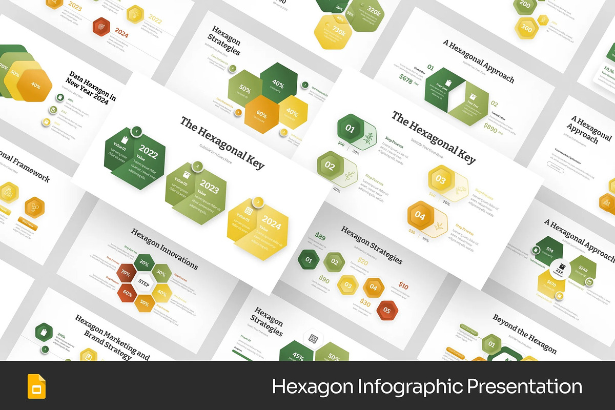 Hexagon Infographic Google Slides, a Presentation Template by Fit-tee (Photo 1 of 2)