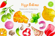 Watercolor Pizza Clipart Pizza Party, a Food Illustration by FOXYdigitalart (Thumbnail 1 of 3)
