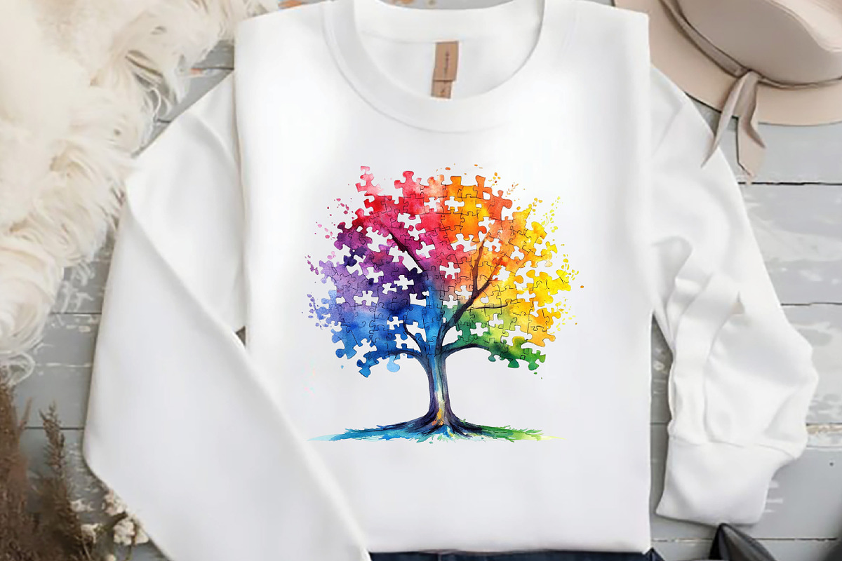 Watercolor Autism Awareness PNG, an Illustration by DreamCafeArt (Photo 4 of 8)