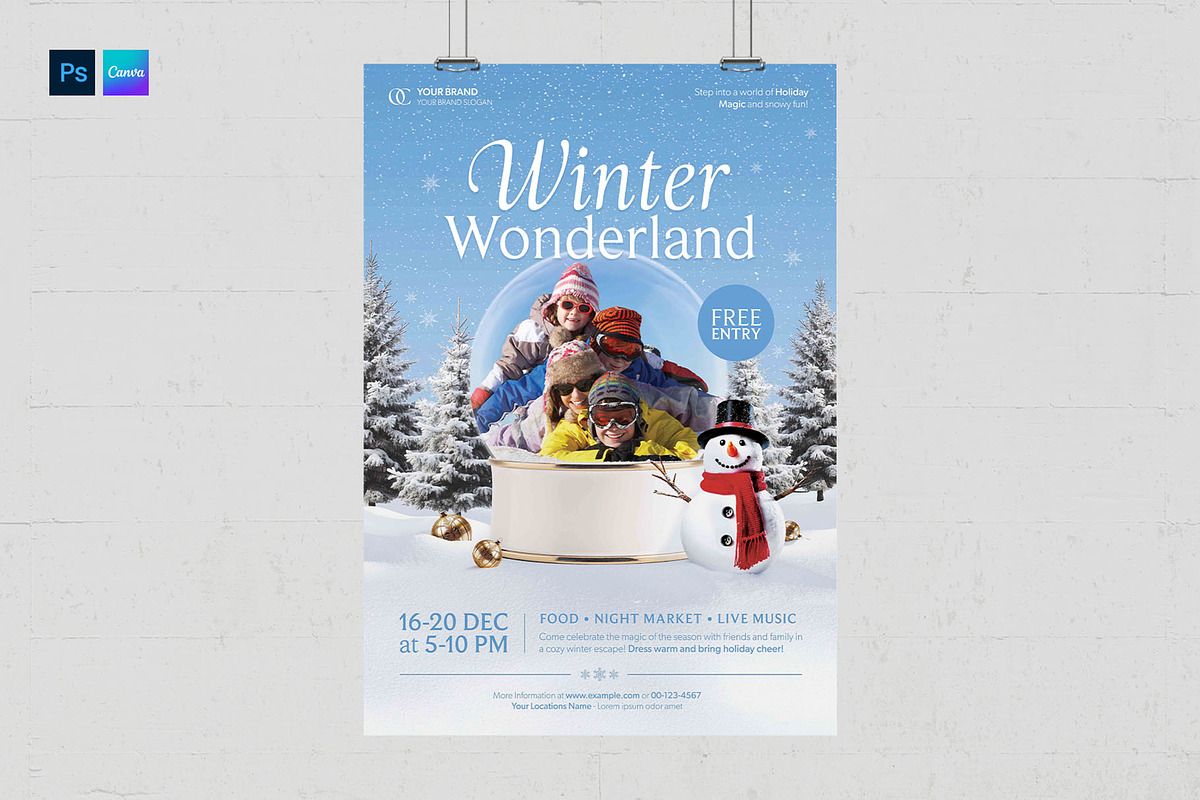 Winter Wonderland Poster Template, a Poster Template by BrandPacks (Photo 1 of 5)