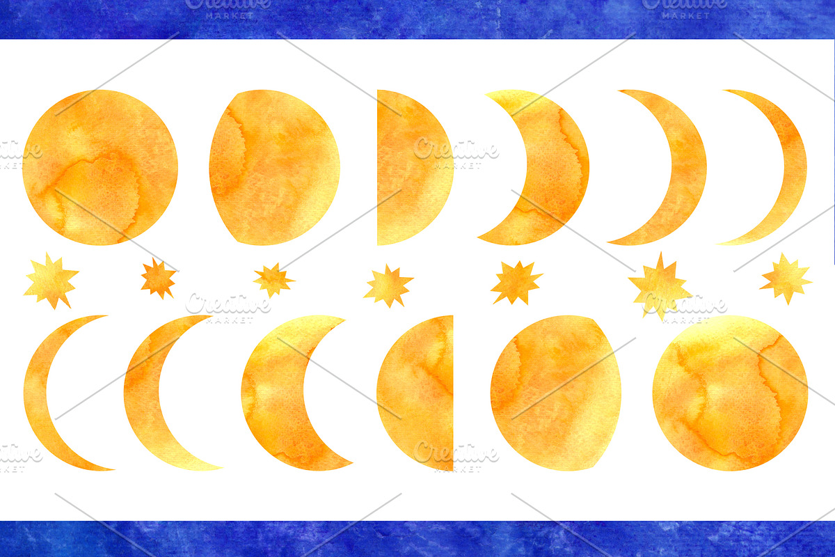 Day and night. Watercolor Collection, a Texture Illustration by Color_Brush (Photo 2 of 10)