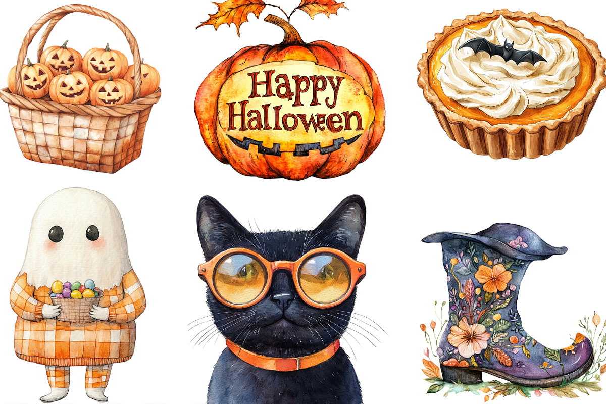Retro Fall Halloween PNG Clipart, an Illustration by Designking (Photo 2 of 4)