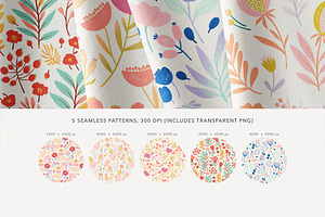 Meadow Flowers Patterns & Elements