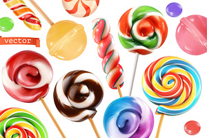 Lollipop, Caramel Sweets, Candy Cane