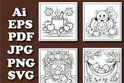Cozy Autumn Coloring Book for Kids, a Seasonal Illustration by Design Zone (Thumbnail 4 of 5)