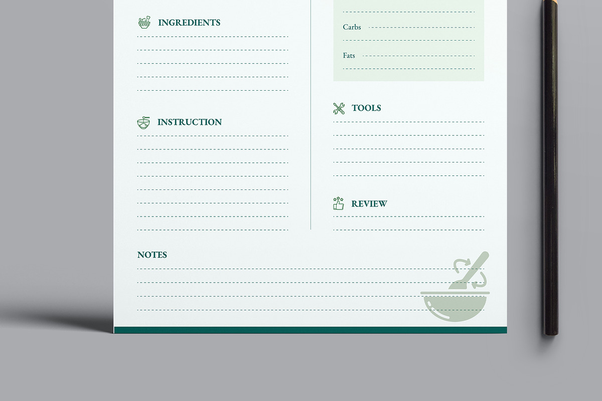Recipe Card Template, a Stationery Template by MightyDesign (Photo 3 of 8)