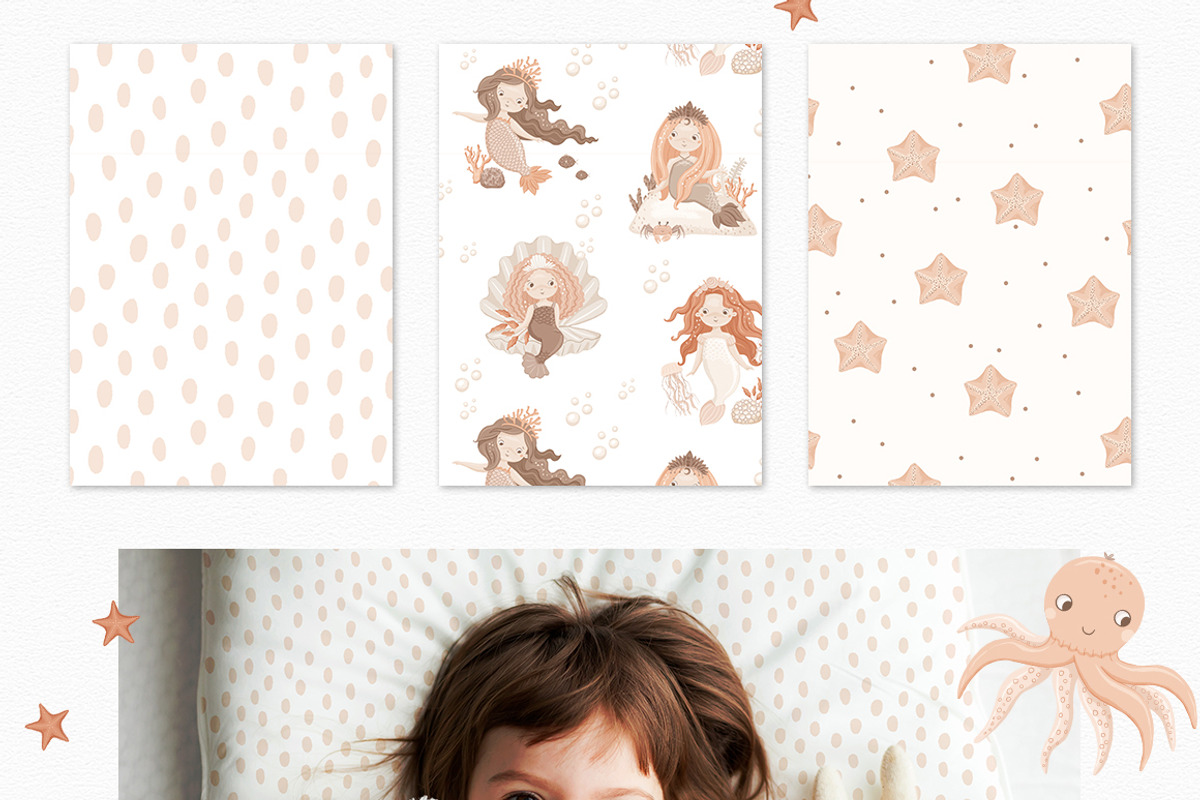 Tiny mermaids - baby collection, an Animal Illustration by polikarpovaart (Photo 5 of 11)