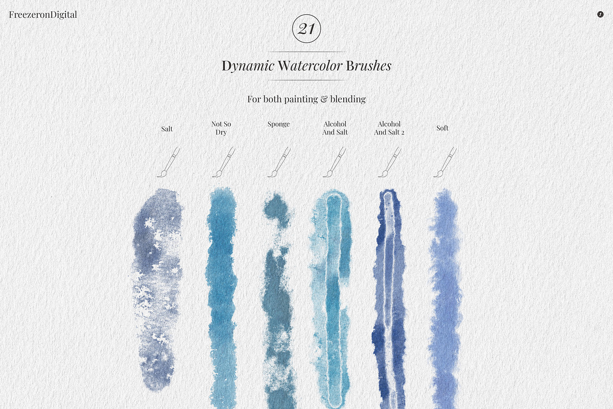 True Watercolor Procreate Brushes, a Brush Add-On by Freezerondigital (Photo 6 of 17)