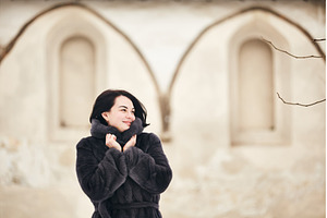Portrait of a smiling woman in a fur, a Beauty & Fashion Photo by Rohan Photography