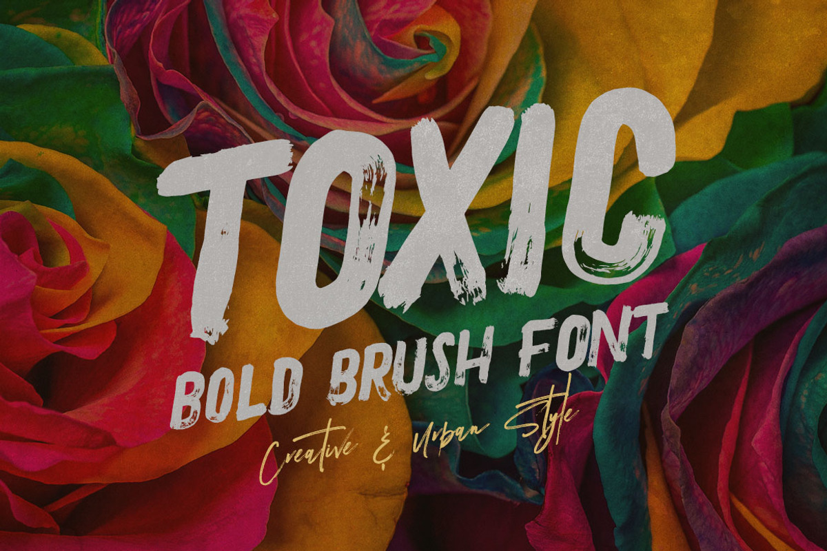Toxic - Brush & Grunge Font, a Sans Serif Font by Cruzine (Photo 1 of 7)