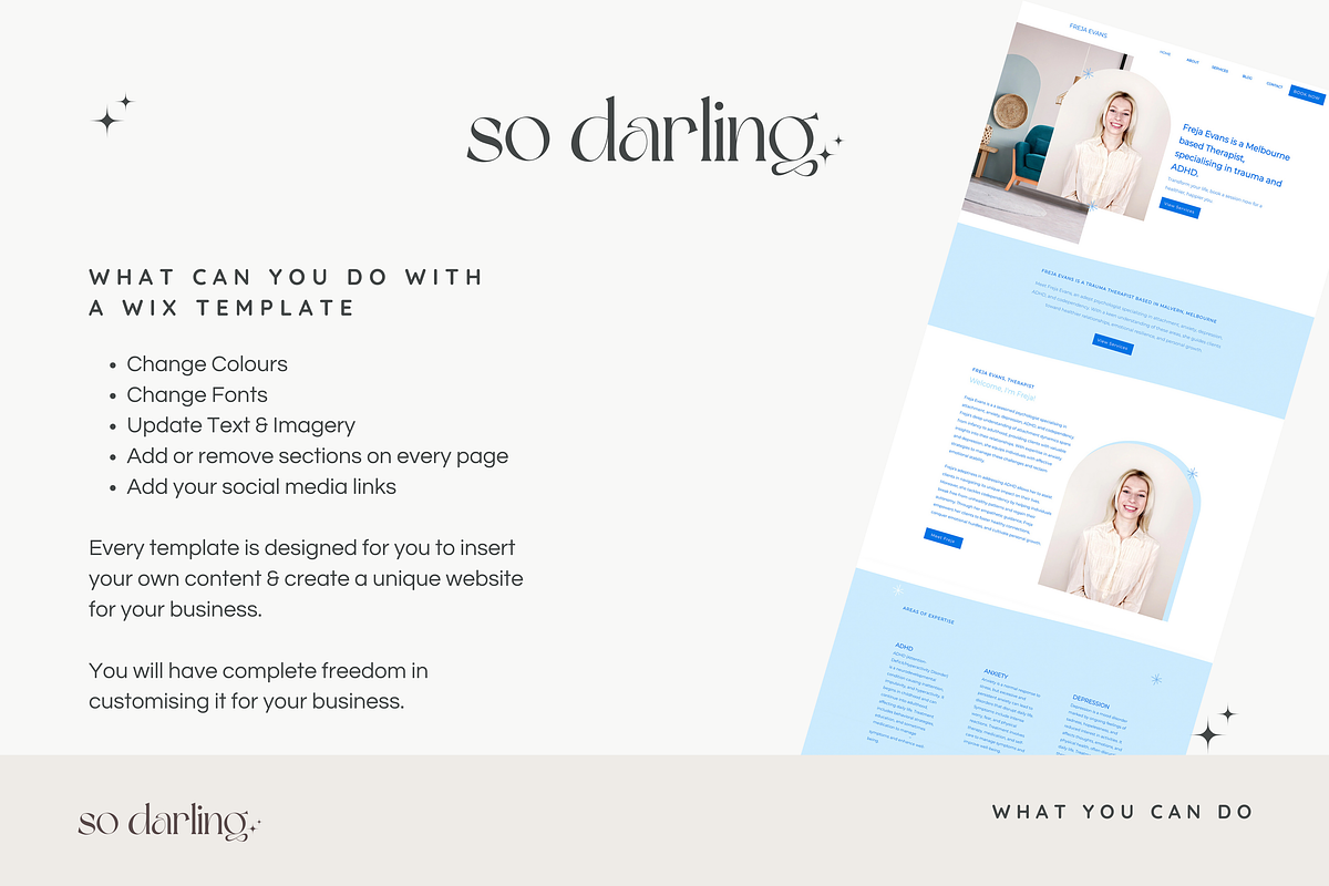 Freja | Wix Therapist Website, a Wix Template by So Darling Studio (Photo 2 of 7)