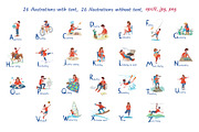 English HOBBY Alphabet, a Person Illustration by Natali_Zhy (Thumbnail 5 of 5)